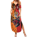Custom Dragons and Tigers Summer Maxi Dress Rugby Mascot With Sporty Style