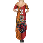 Custom Dragons and Tigers Summer Maxi Dress Rugby Mascot With Sporty Style