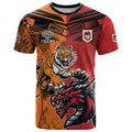 Custom Dragons and Tigers T Shirt Rugby Mascot With Sporty Style