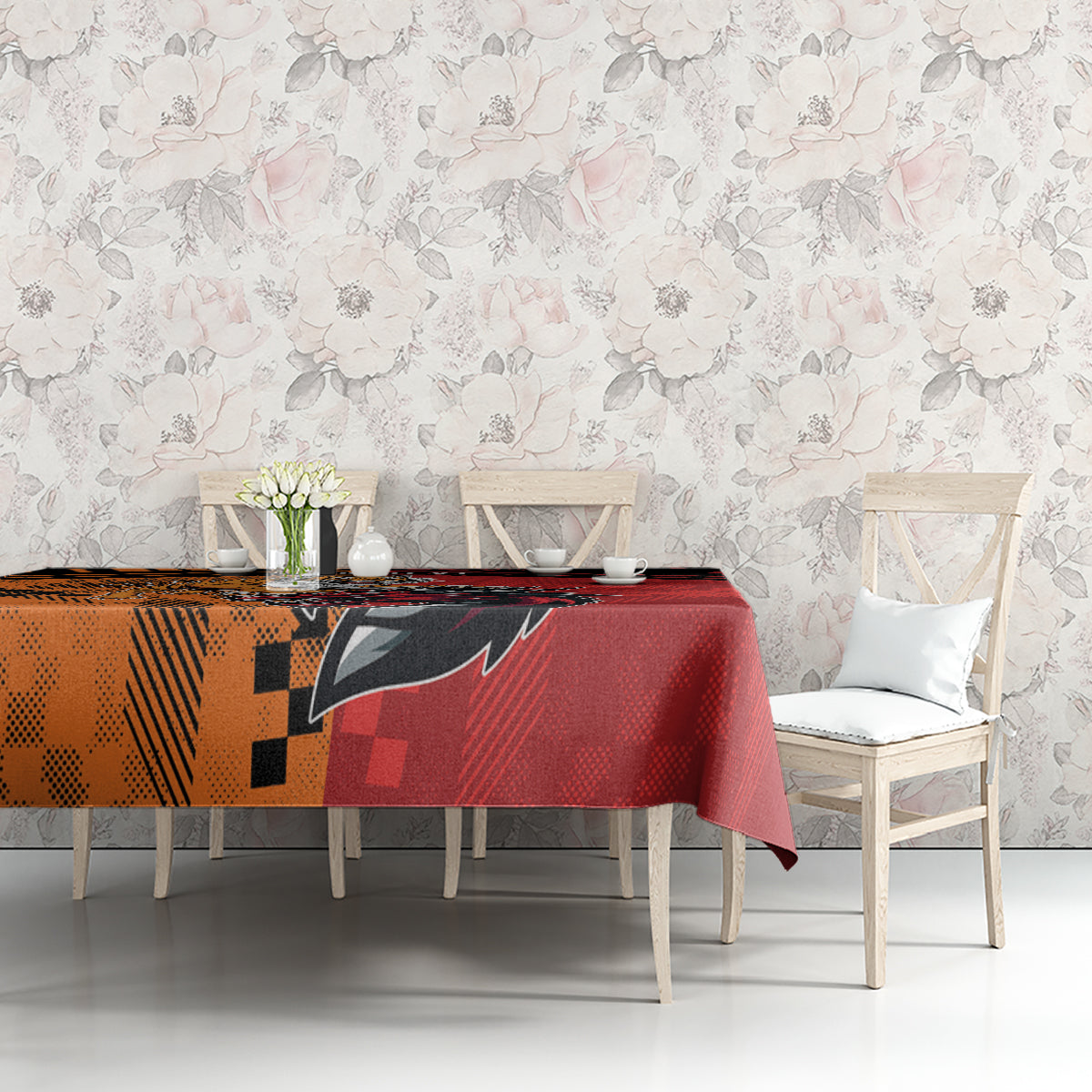 Custom Dragons and Tigers Tablecloth Rugby Mascot With Sporty Style