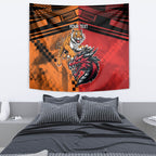 Custom Dragons and Tigers Tapestry Rugby Mascot With Sporty Style