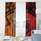 Custom Dragons and Tigers Window Curtain Rugby Mascot With Sporty Style