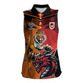 Custom Dragons and Tigers Women Sleeveless Polo Shirt Rugby Mascot With Sporty Style