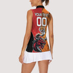 Custom Dragons and Tigers Women Sleeveless Polo Shirt Rugby Mascot With Sporty Style