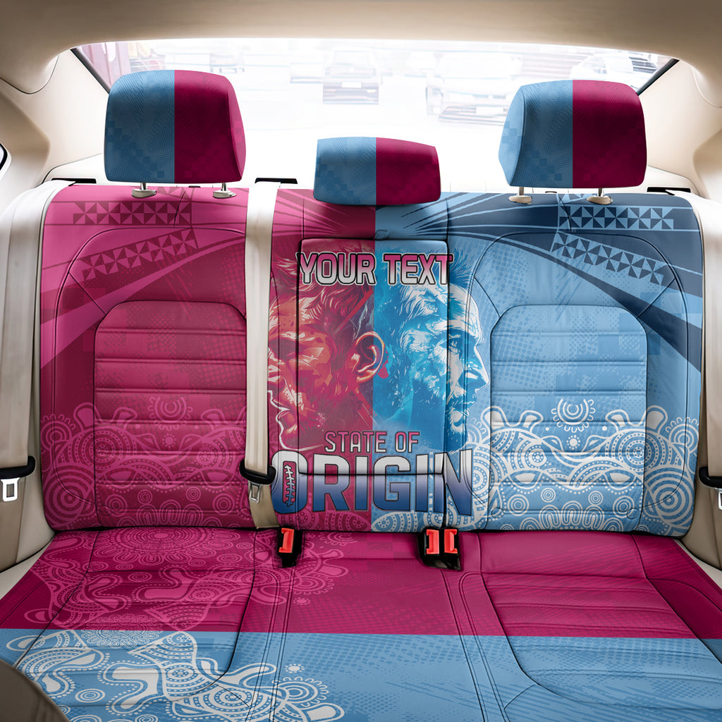 Custom New South Wales and Queensland Back Car Seat Cover Rugby Mascot With Sporty Style