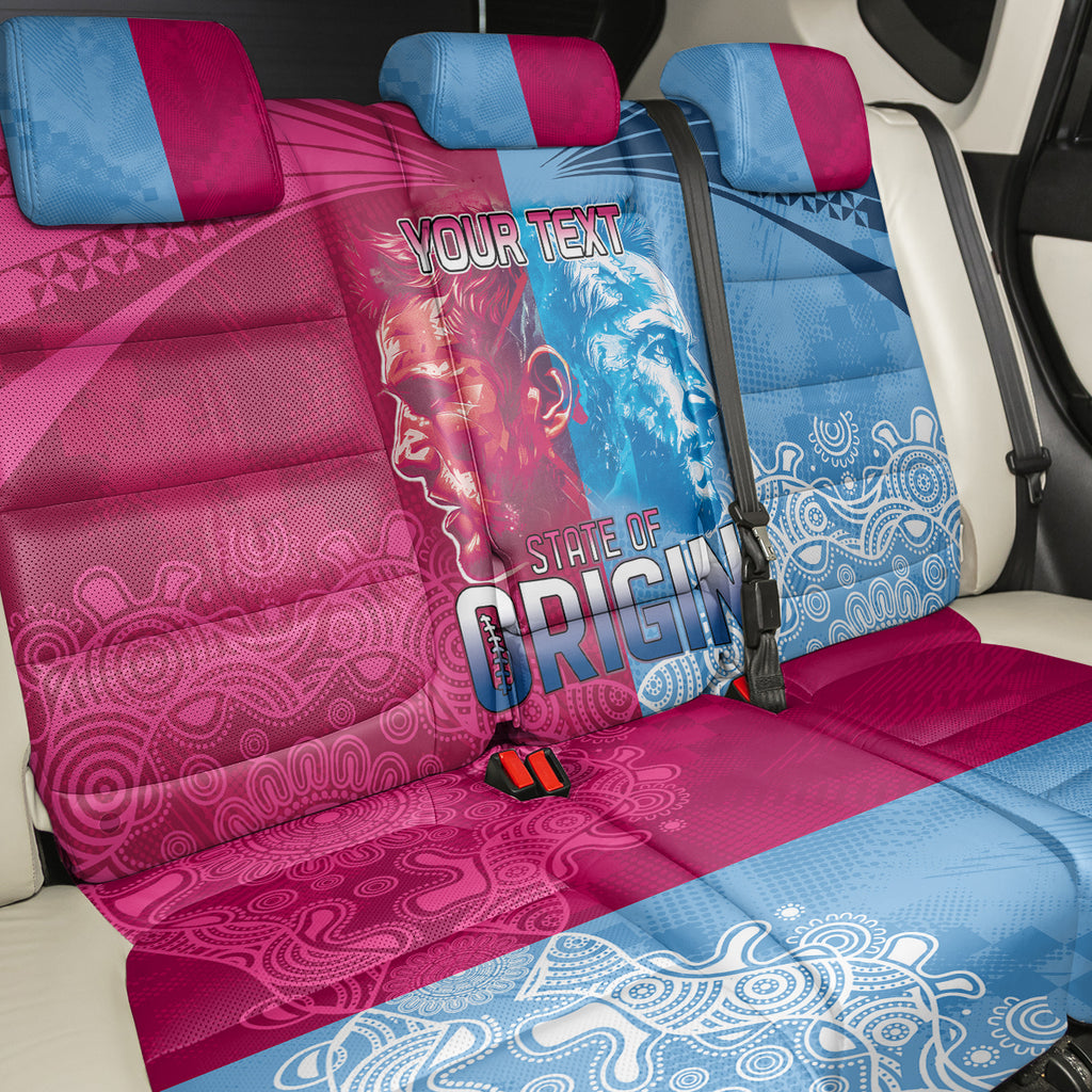 Custom New South Wales and Queensland Back Car Seat Cover Rugby Mascot With Sporty Style