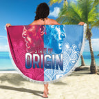 Custom New South Wales and Queensland Beach Blanket Rugby Mascot With Sporty Style