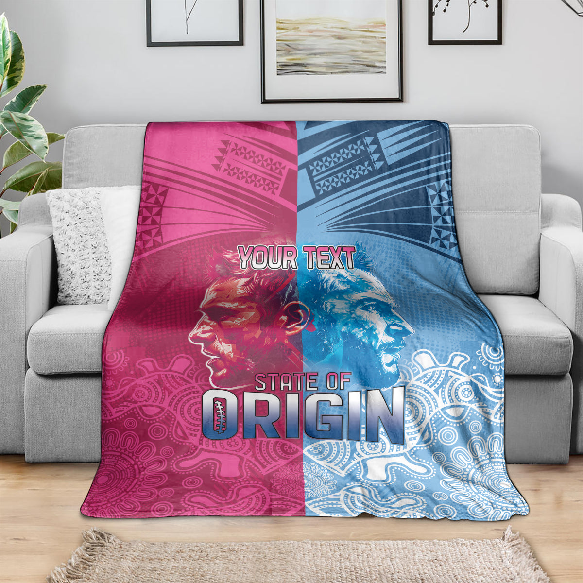 Custom New South Wales and Queensland Blanket Rugby Mascot With Sporty Style