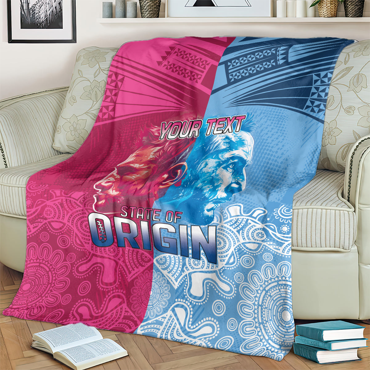 Custom New South Wales and Queensland Blanket Rugby Mascot With Sporty Style