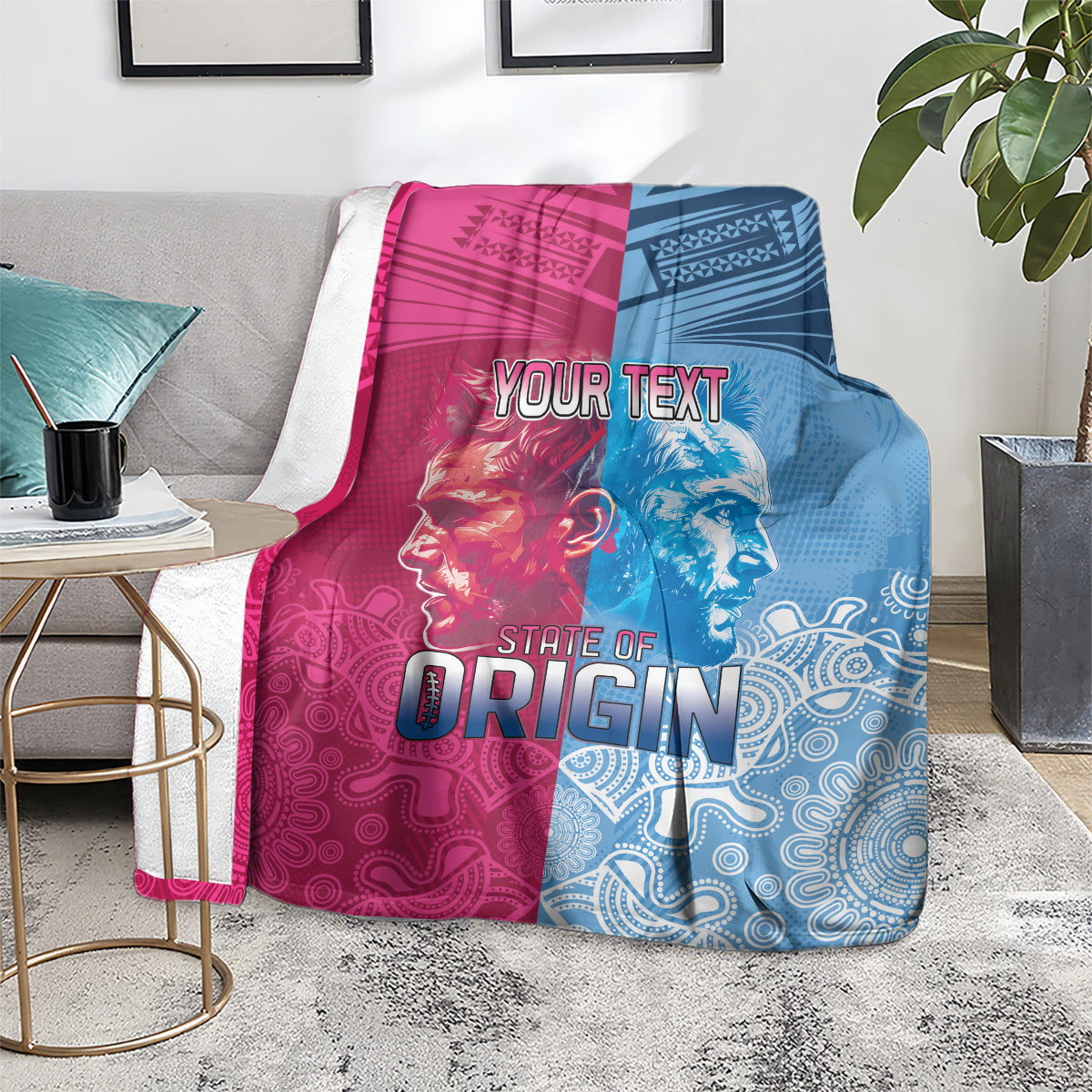 Custom New South Wales and Queensland Blanket Rugby Mascot With Sporty Style