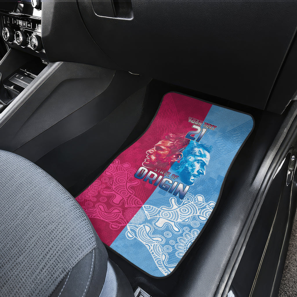 Custom New South Wales and Queensland Car Mats Rugby Mascot With Sporty Style