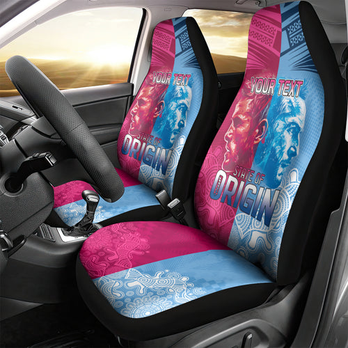 Custom New South Wales and Queensland Car Seat Cover Rugby Mascot With Sporty Style