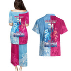 Custom New South Wales and Queensland Couples Matching Puletasi and Hawaiian Shirt Rugby Mascot With Sporty Style