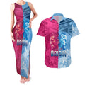 Custom New South Wales and Queensland Couples Matching Tank Maxi Dress and Hawaiian Shirt Rugby Mascot With Sporty Style