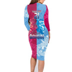 Custom New South Wales and Queensland Family Matching Long Sleeve Bodycon Dress and Hawaiian Shirt Rugby Mascot With Sporty Style