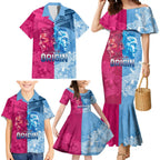Custom New South Wales and Queensland Family Matching Mermaid Dress and Hawaiian Shirt Rugby Mascot With Sporty Style