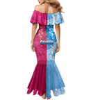 Custom New South Wales and Queensland Family Matching Mermaid Dress and Hawaiian Shirt Rugby Mascot With Sporty Style