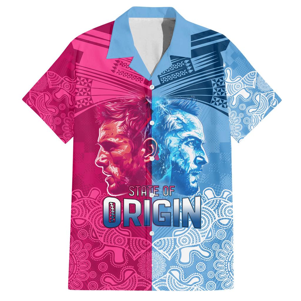 Custom New South Wales and Queensland Family Matching Puletasi and Hawaiian Shirt Rugby Mascot With Sporty Style