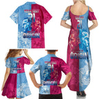 Custom New South Wales and Queensland Family Matching Summer Maxi Dress and Hawaiian Shirt Rugby Mascot With Sporty Style