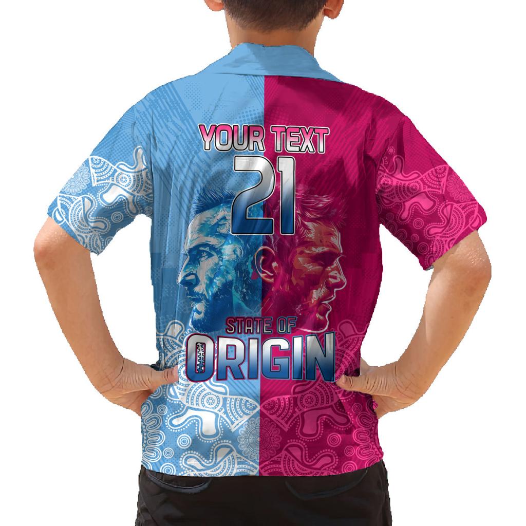 Custom New South Wales and Queensland Family Matching Tank Maxi Dress and Hawaiian Shirt Rugby Mascot With Sporty Style