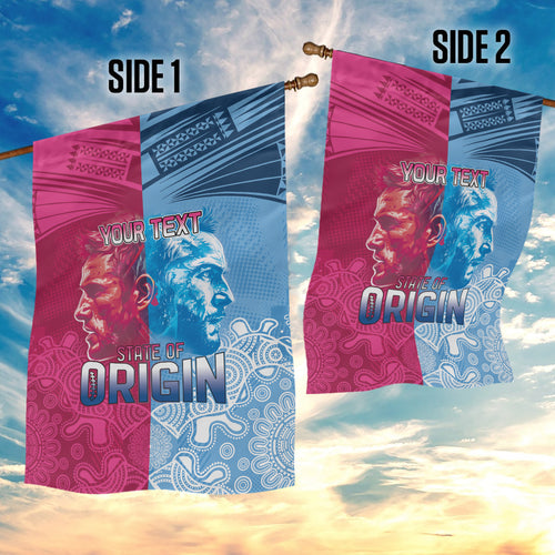 Custom New South Wales and Queensland Garden Flag Rugby Mascot With Sporty Style