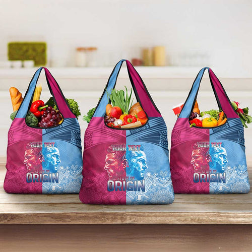 Custom New South Wales and Queensland Grocery Bag Rugby Mascot With Sporty Style