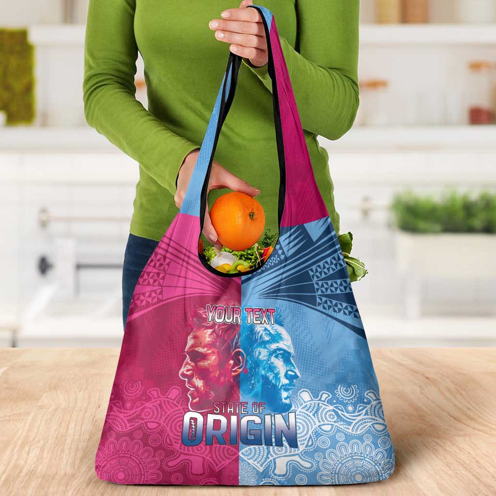 Custom New South Wales and Queensland Grocery Bag Rugby Mascot With Sporty Style