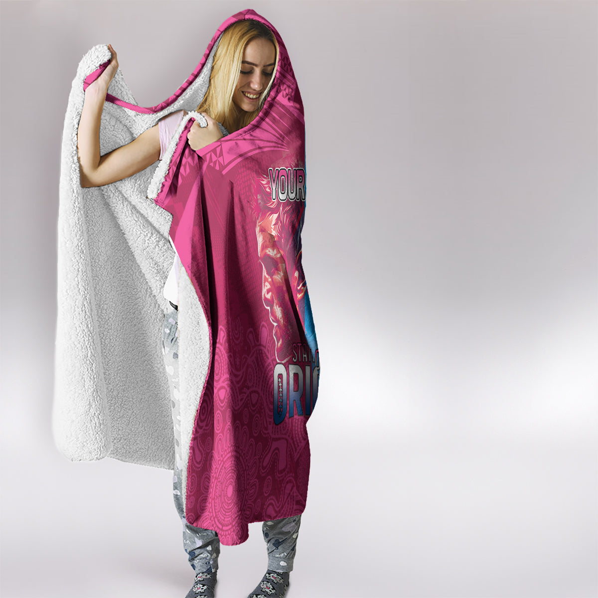 Custom New South Wales and Queensland Hooded Blanket Rugby Mascot With Sporty Style