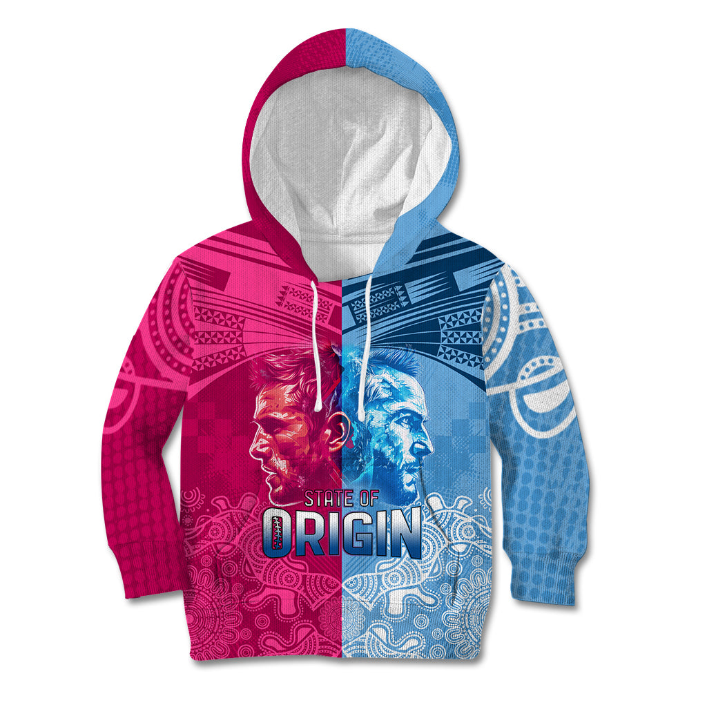 Custom New South Wales and Queensland Kid Hoodie Rugby Mascot With Sporty Style