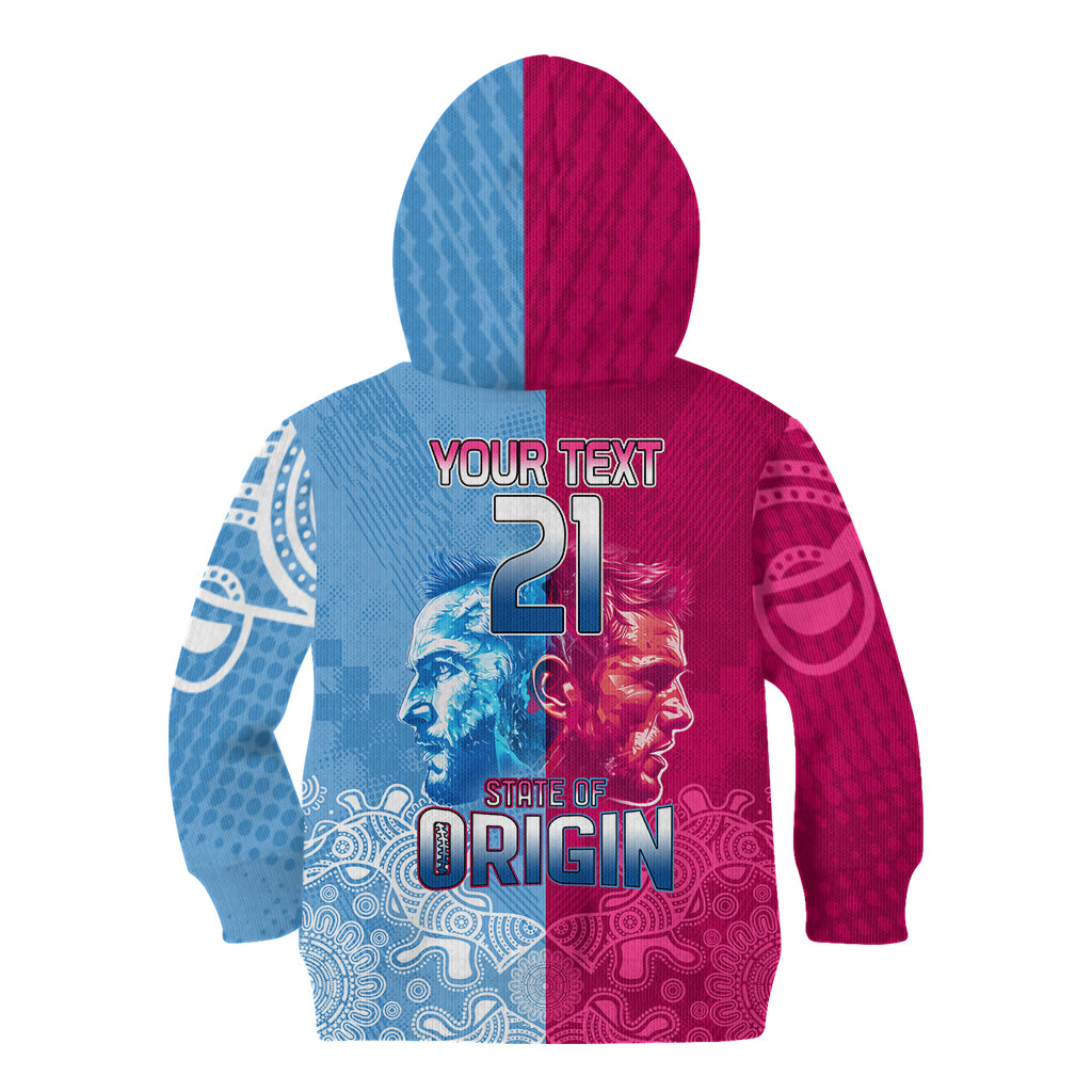 Custom New South Wales and Queensland Kid Hoodie Rugby Mascot With Sporty Style