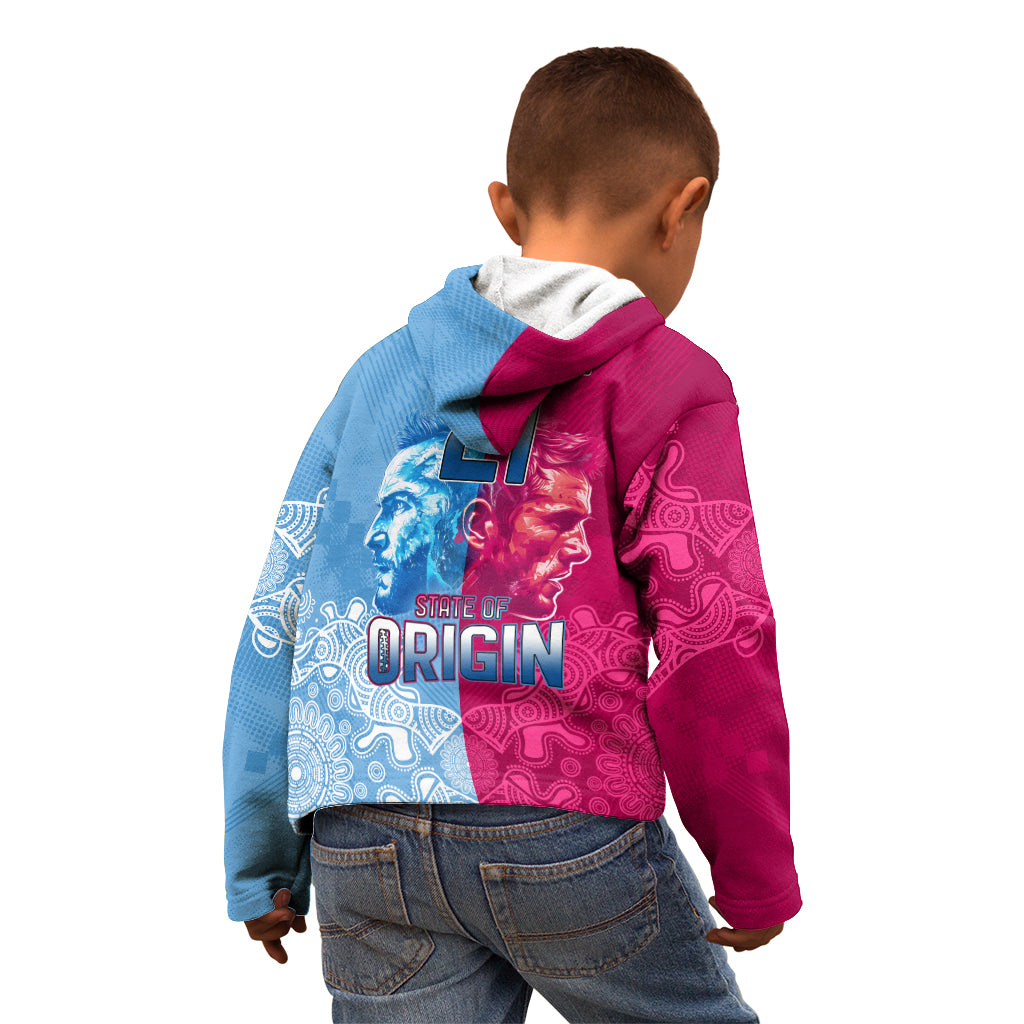 Custom New South Wales and Queensland Kid Hoodie Rugby Mascot With Sporty Style