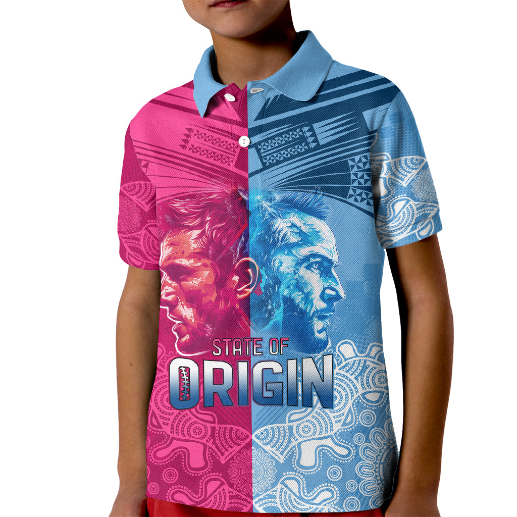 Custom New South Wales and Queensland Kid Polo Shirt Rugby Mascot With Sporty Style