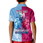 Custom New South Wales and Queensland Kid Polo Shirt Rugby Mascot With Sporty Style