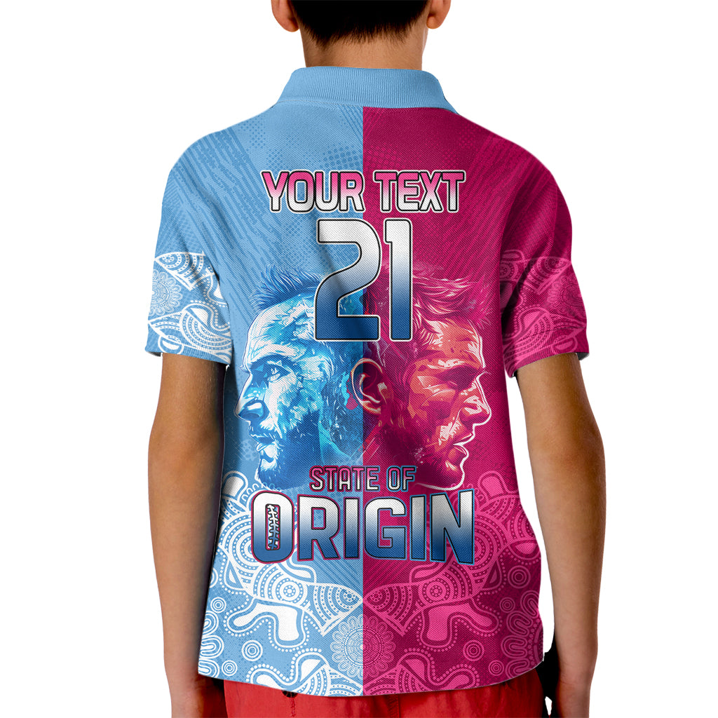 Custom New South Wales and Queensland Kid Polo Shirt Rugby Mascot With Sporty Style