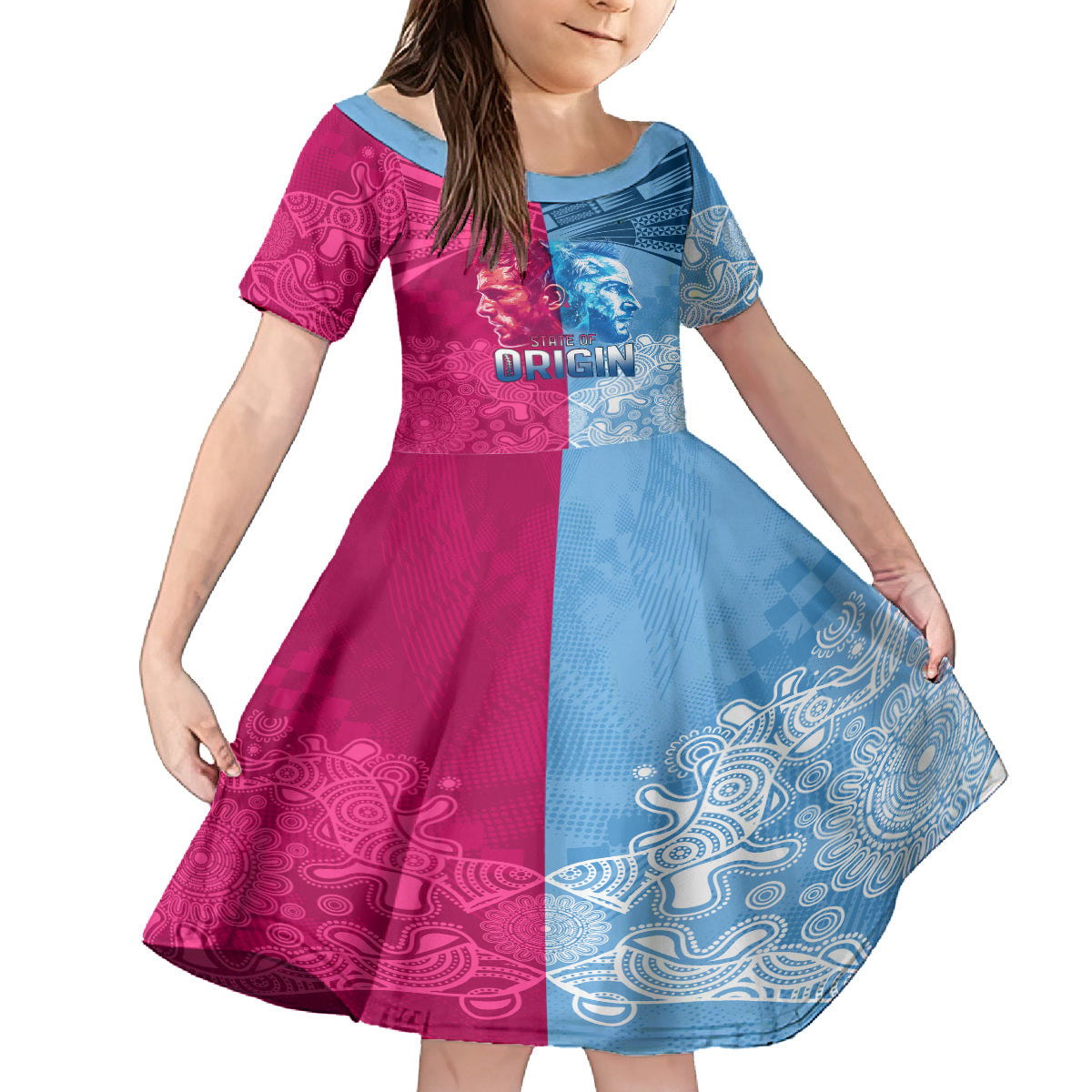Custom New South Wales and Queensland Kid Short Sleeve Dress Rugby Mascot With Sporty Style