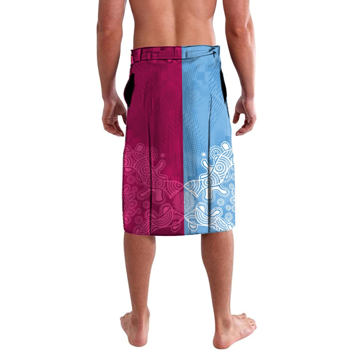 Custom New South Wales and Queensland Lavalava Rugby Mascot With Sporty Style