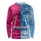 Custom New South Wales and Queensland Long Sleeve Shirt Rugby Mascot With Sporty Style