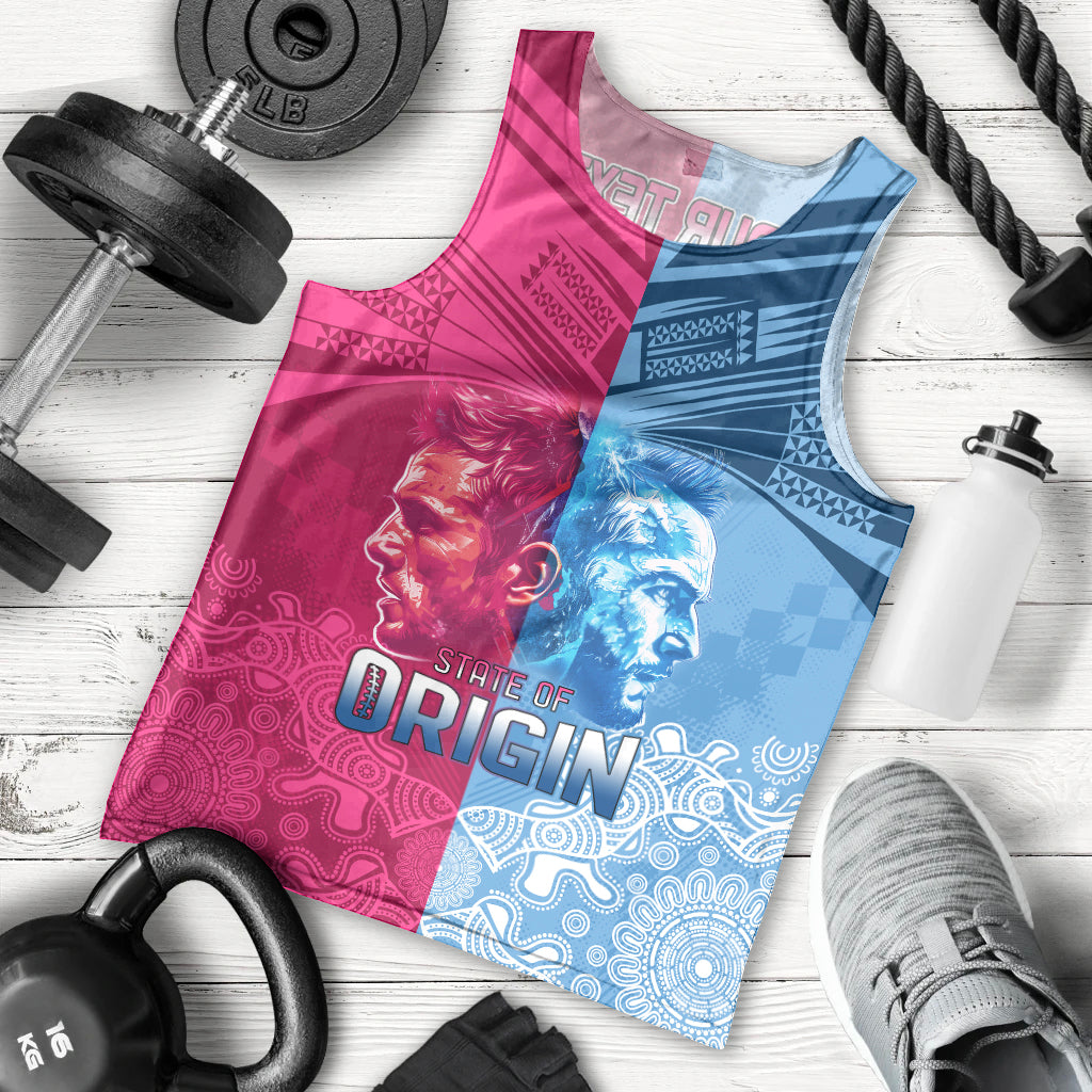 Custom New South Wales and Queensland Men Tank Top Rugby Mascot With Sporty Style