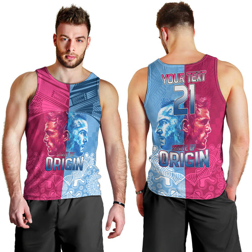 Custom New South Wales and Queensland Men Tank Top Rugby Mascot With Sporty Style
