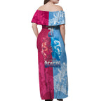Custom New South Wales and Queensland Off Shoulder Maxi Dress Rugby Mascot With Sporty Style