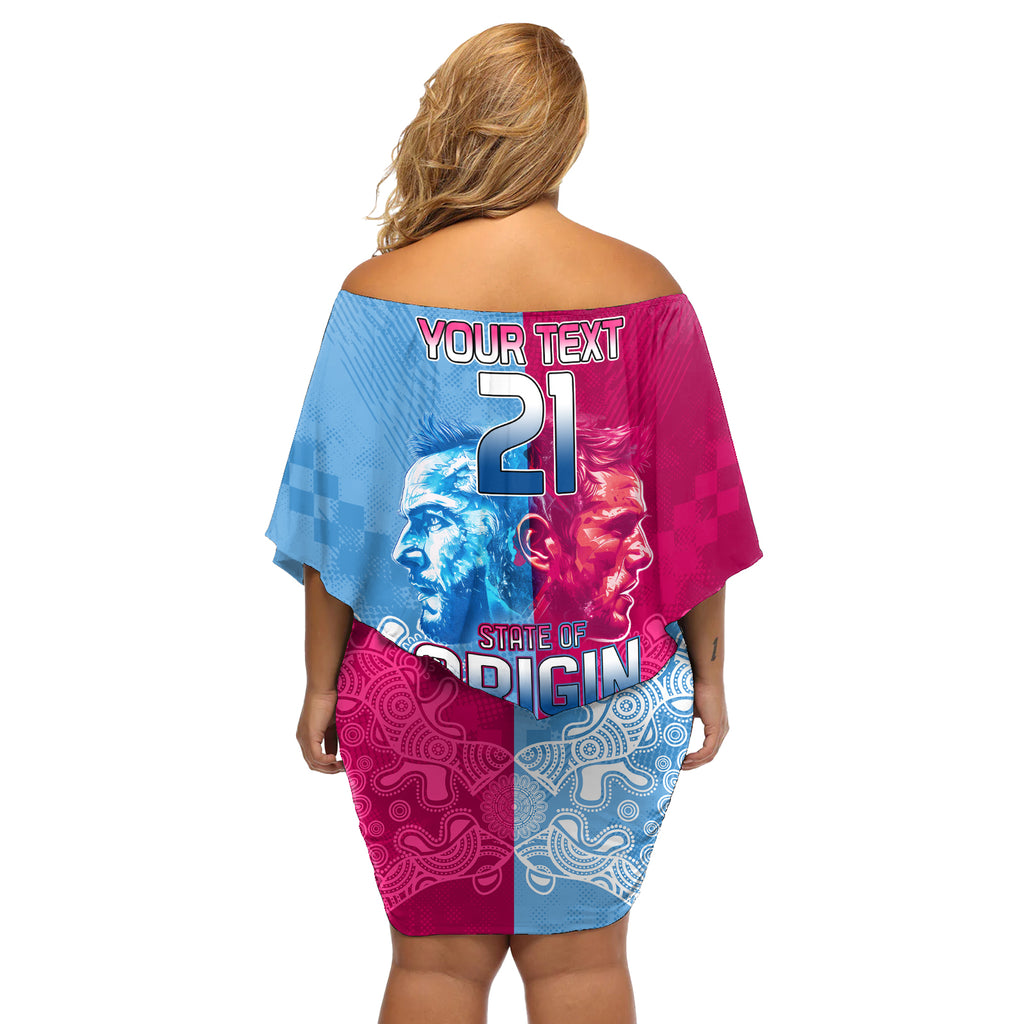 Custom New South Wales and Queensland Off Shoulder Short Dress Rugby Mascot With Sporty Style
