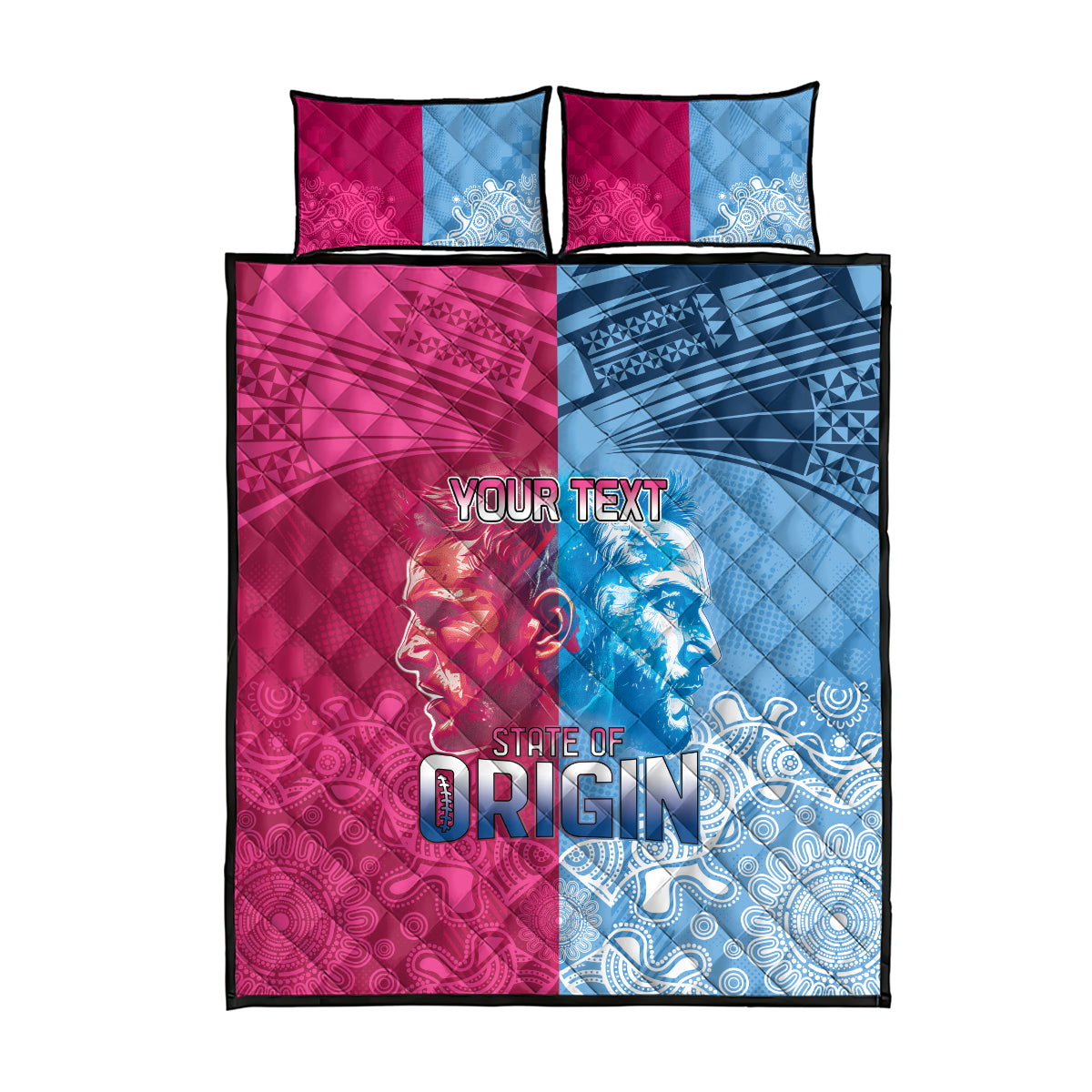 Custom New South Wales and Queensland Quilt Bed Set Rugby Mascot With Sporty Style
