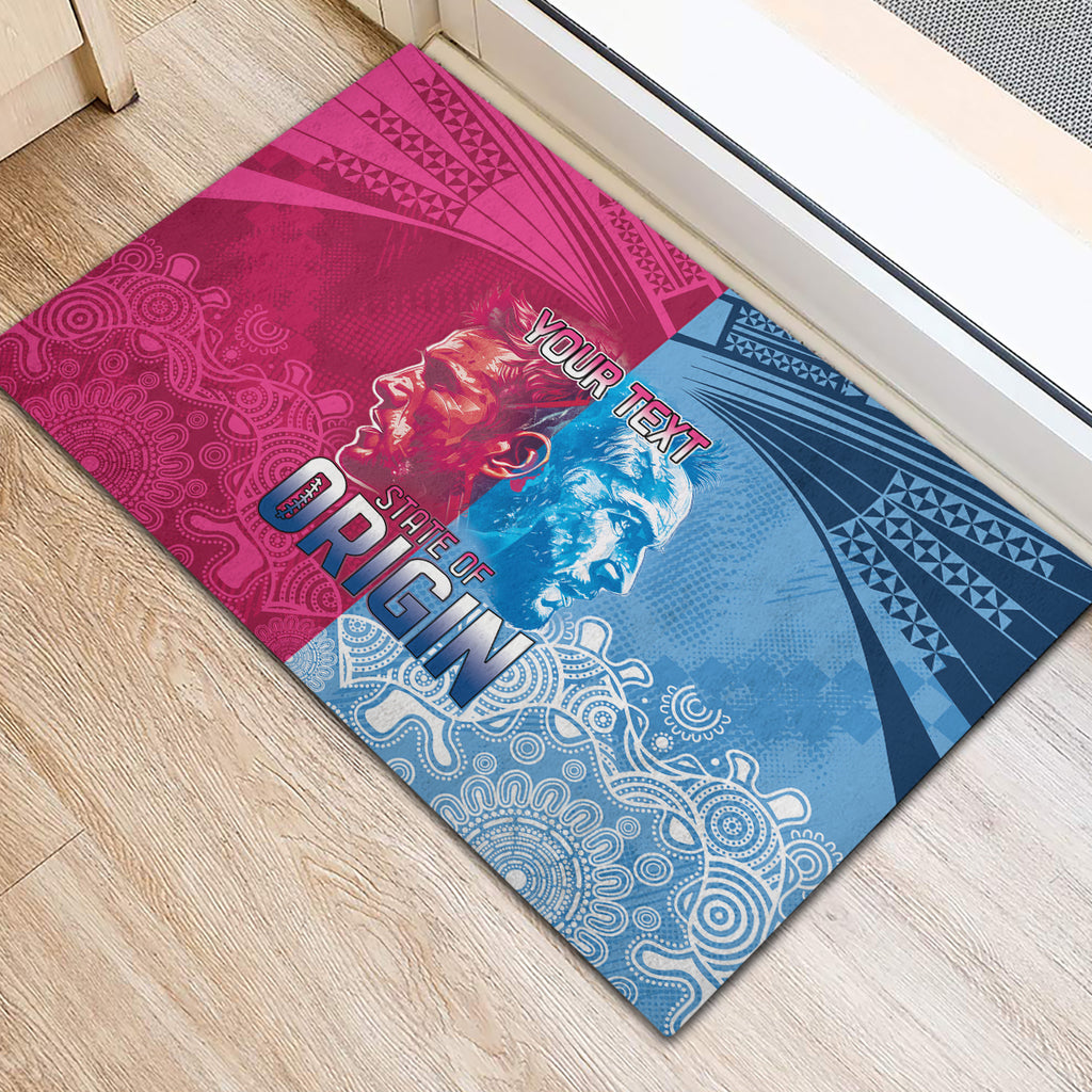 Custom New South Wales and Queensland Rubber Doormat Rugby Mascot With Sporty Style