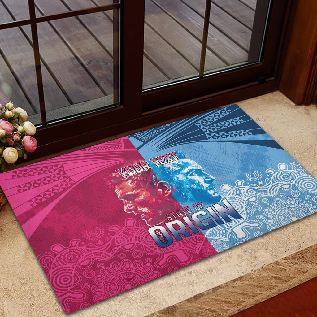 Custom New South Wales and Queensland Rubber Doormat Rugby Mascot With Sporty Style