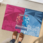 Custom New South Wales and Queensland Rubber Doormat Rugby Mascot With Sporty Style