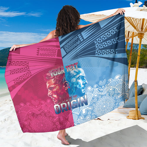 Custom New South Wales and Queensland Sarong Rugby Mascot With Sporty Style