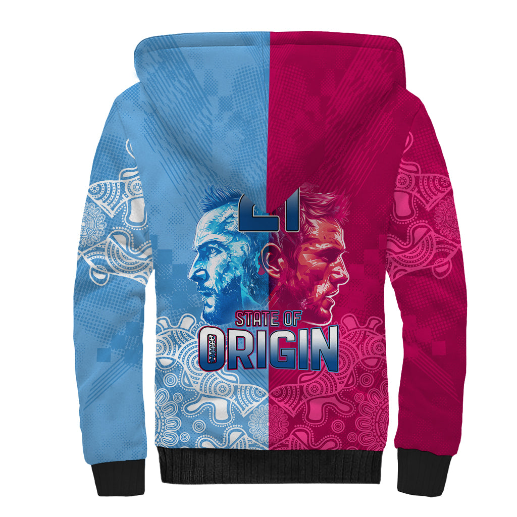 Custom New South Wales and Queensland Sherpa Hoodie Rugby Mascot With Sporty Style