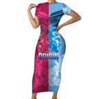 Custom New South Wales and Queensland Short Sleeve Bodycon Dress Rugby Mascot With Sporty Style