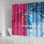 Custom New South Wales and Queensland Shower Curtain Rugby Mascot With Sporty Style