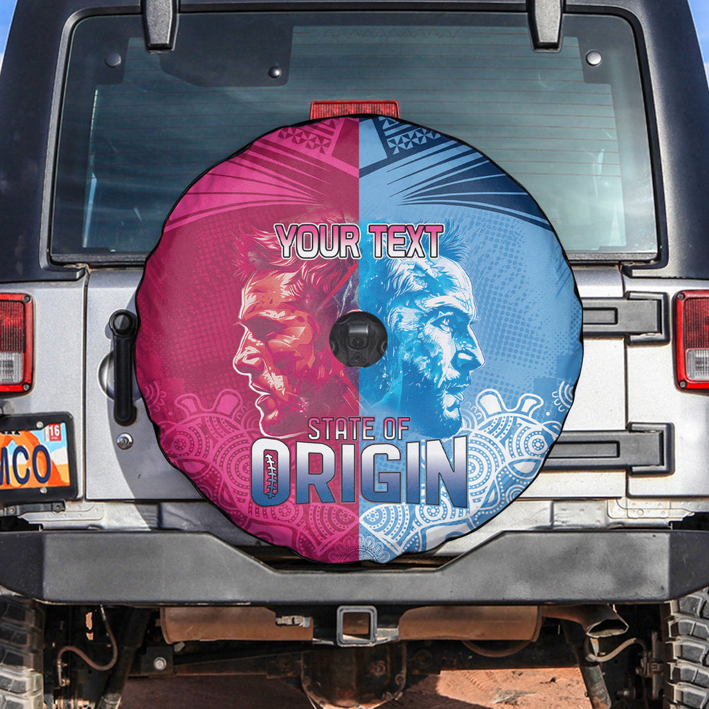 Custom New South Wales and Queensland Spare Tire Cover Rugby Mascot With Sporty Style